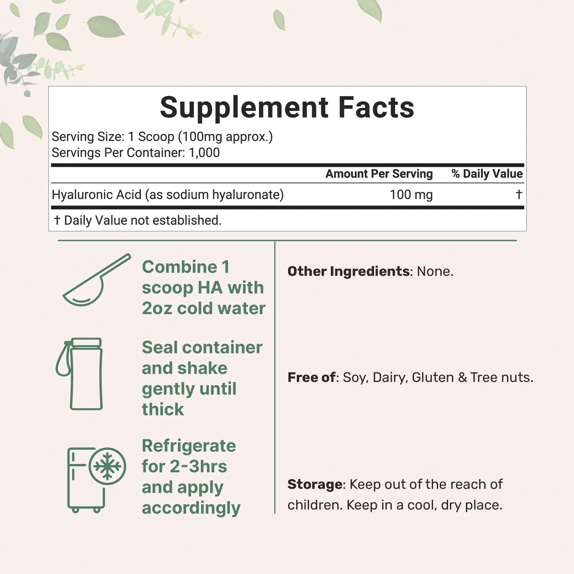 Powder Hyaluronic Acid Serum